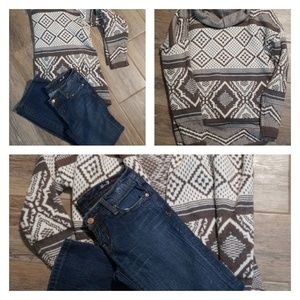 Old Navy Open Front Cardigan Sweater Small Brown